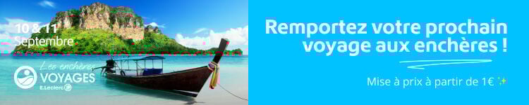 Gagnez votre séjour aux enchères avec Leclerc Voyages