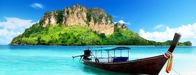paysage mer et bateau Thaïlande
