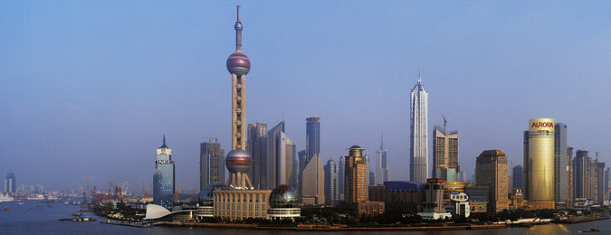 Ville de Shanghai sur les bords de la mer jaune en Chine