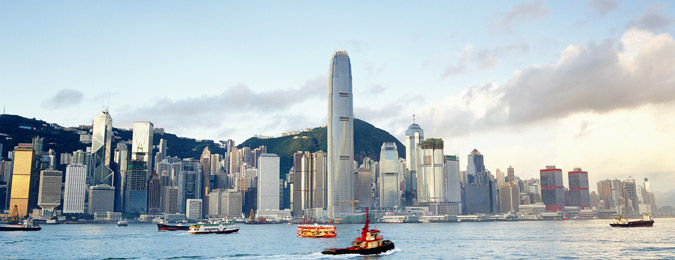 Vue de Hong-Kong et ses grattes-ciels en Chine