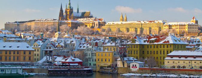 La ville de Prague en hiver