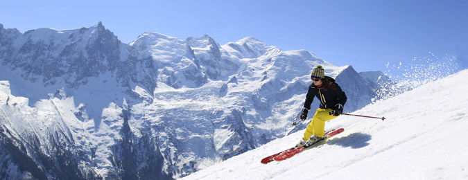 Ski dans la station de Chamonix en Haute-Savoie