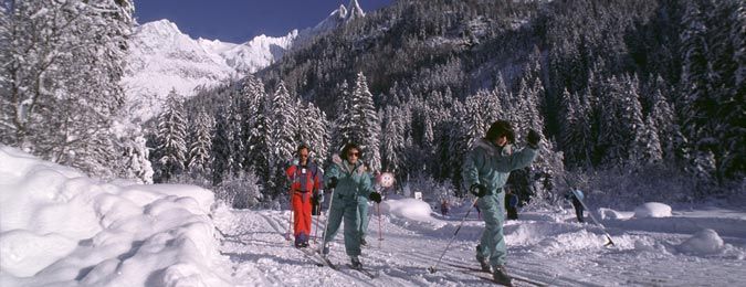 Ski de fond à Chamonix dans les Alpes