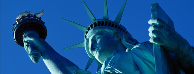 La statue de la liberté sur l'île de Liberty Island à New-York